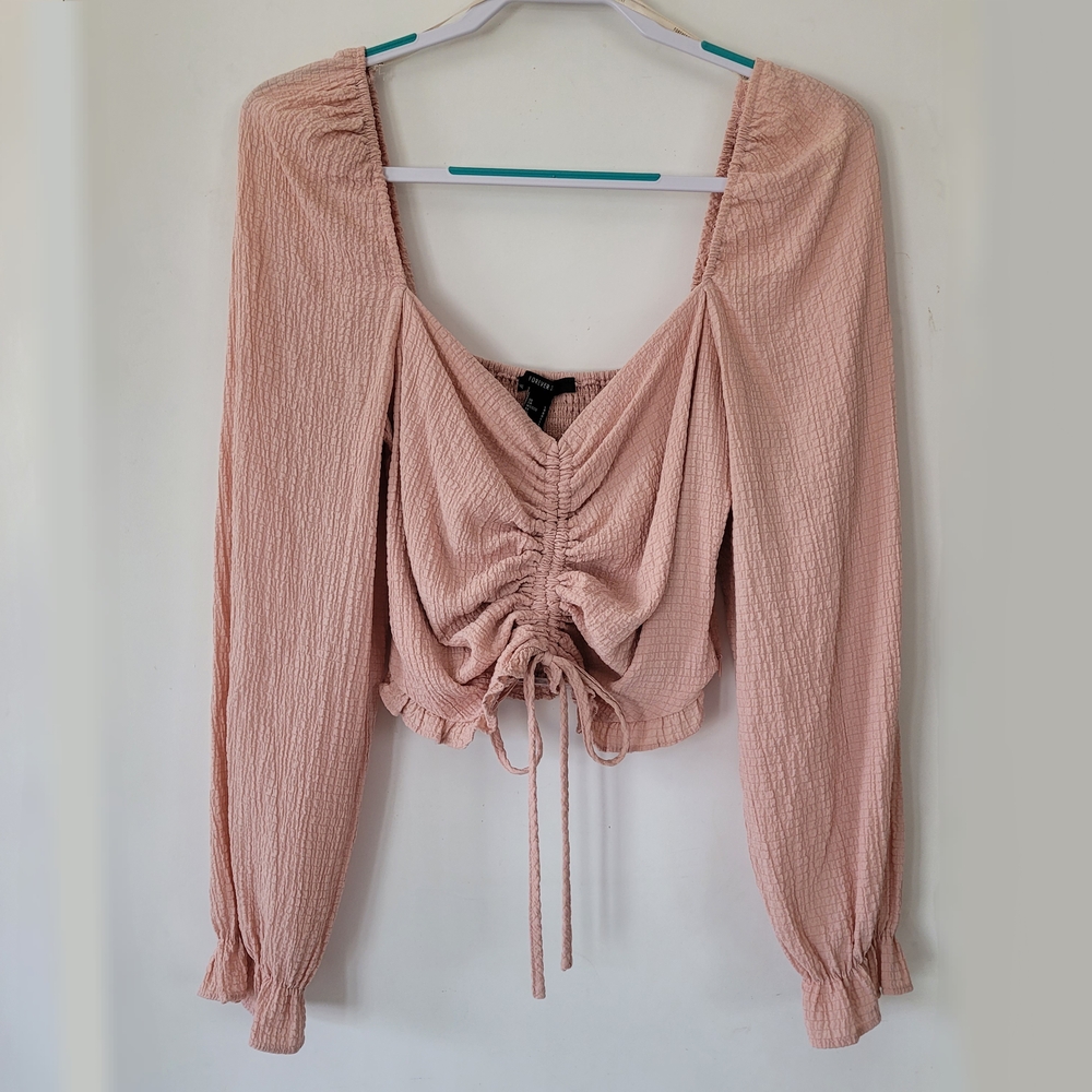 Forever 21 Blush Ruched Blouse